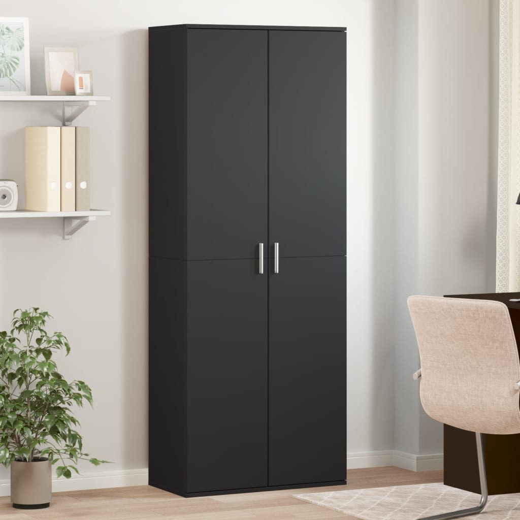 vidaXL Buffet haut noir 70x35x180 cm Aggloméré