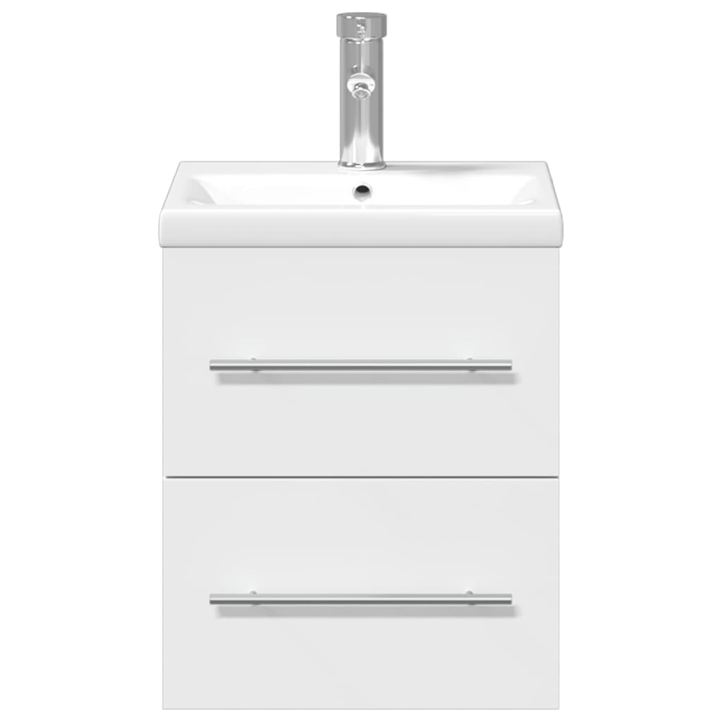 Meuble sous-vasque vidaXL avec lavabo intégré Blanc