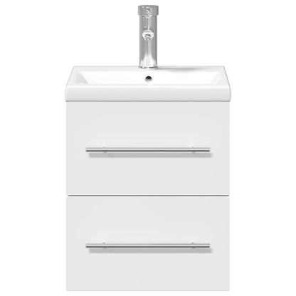 Meuble sous-vasque vidaXL avec lavabo intégré Blanc