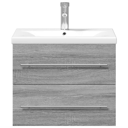 vidaXL Meuble sous-vasque avec lavabo intégré Chêne Sonoma Gris