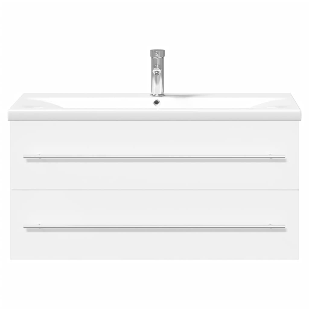vidaXL Waschbeckenunterschrank mit Einbaubecken Weiß