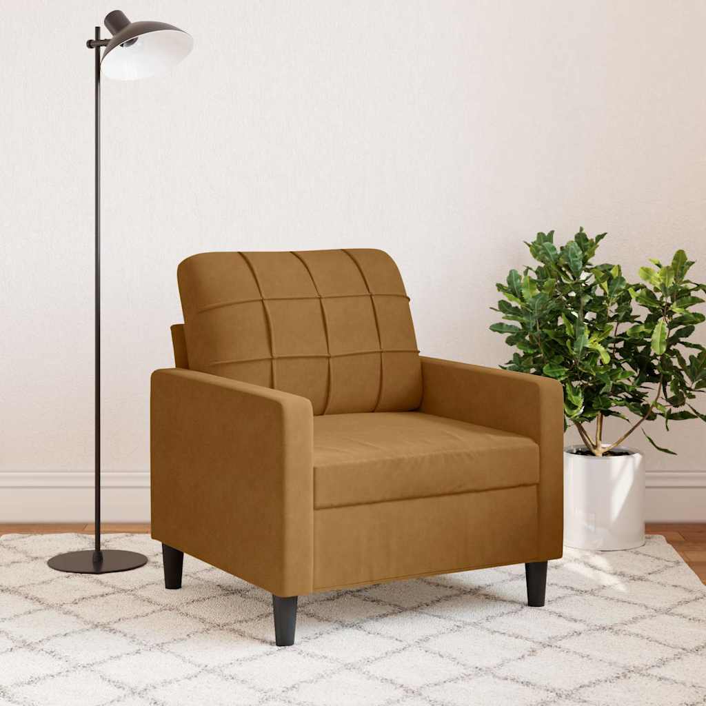 vidaXL Sessel Braun 60 cm Samt