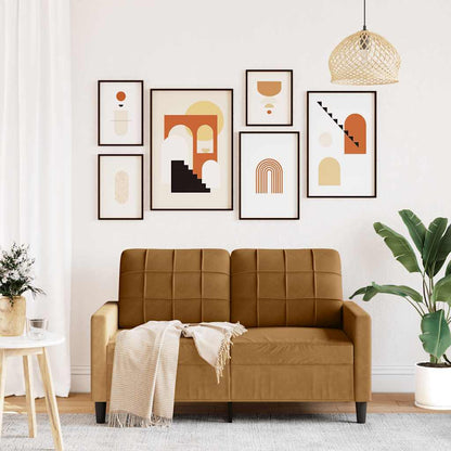 2-Sitzer-Sofa Braun 120 cm Samt