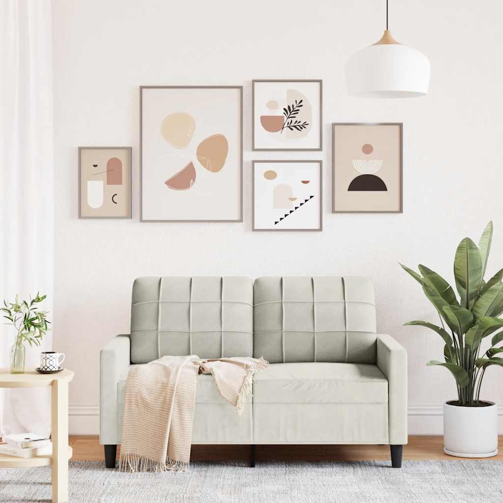 2-Sitzer-Sofa Creme 120 cm Samt