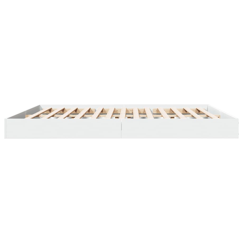 vidaXL Bettgestell Weiß 200x200 cm Holzwerkstoff