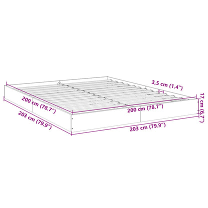 vidaXL Bettgestell Weiß 200x200 cm Holzwerkstoff