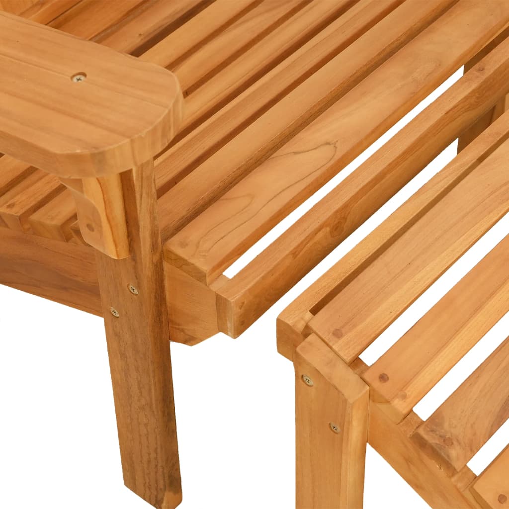 vidaXL Adirondack-Gartenstuhl mit Fußstütze Massivholz Teak