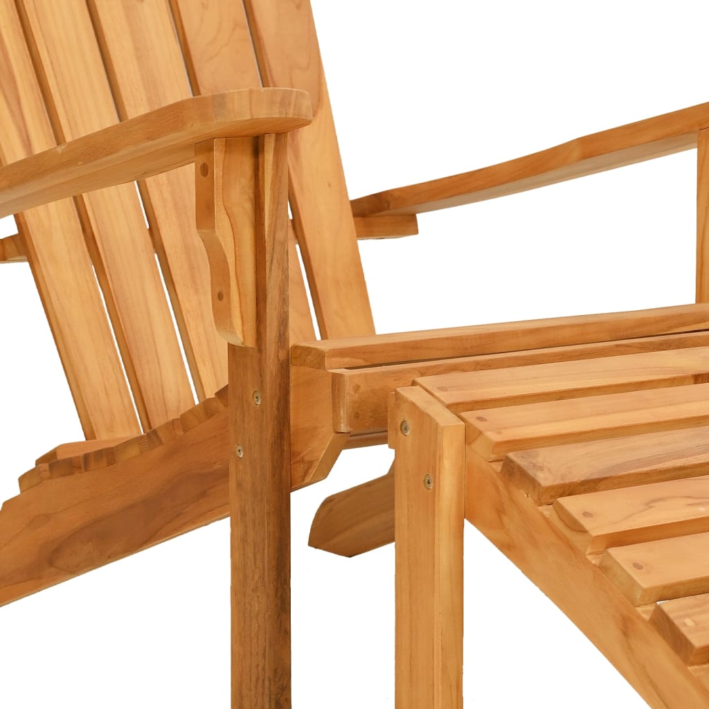 vidaXL Adirondack-Gartenstuhl mit Fußstütze Massivholz Teak