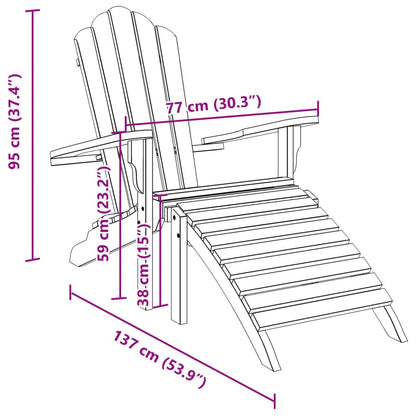 vidaXL Adirondack-Gartenstuhl mit Fußstütze Massivholz Teak