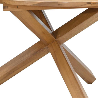 vidaXL Gartentisch Ø109x74 cm Massivholz Teak