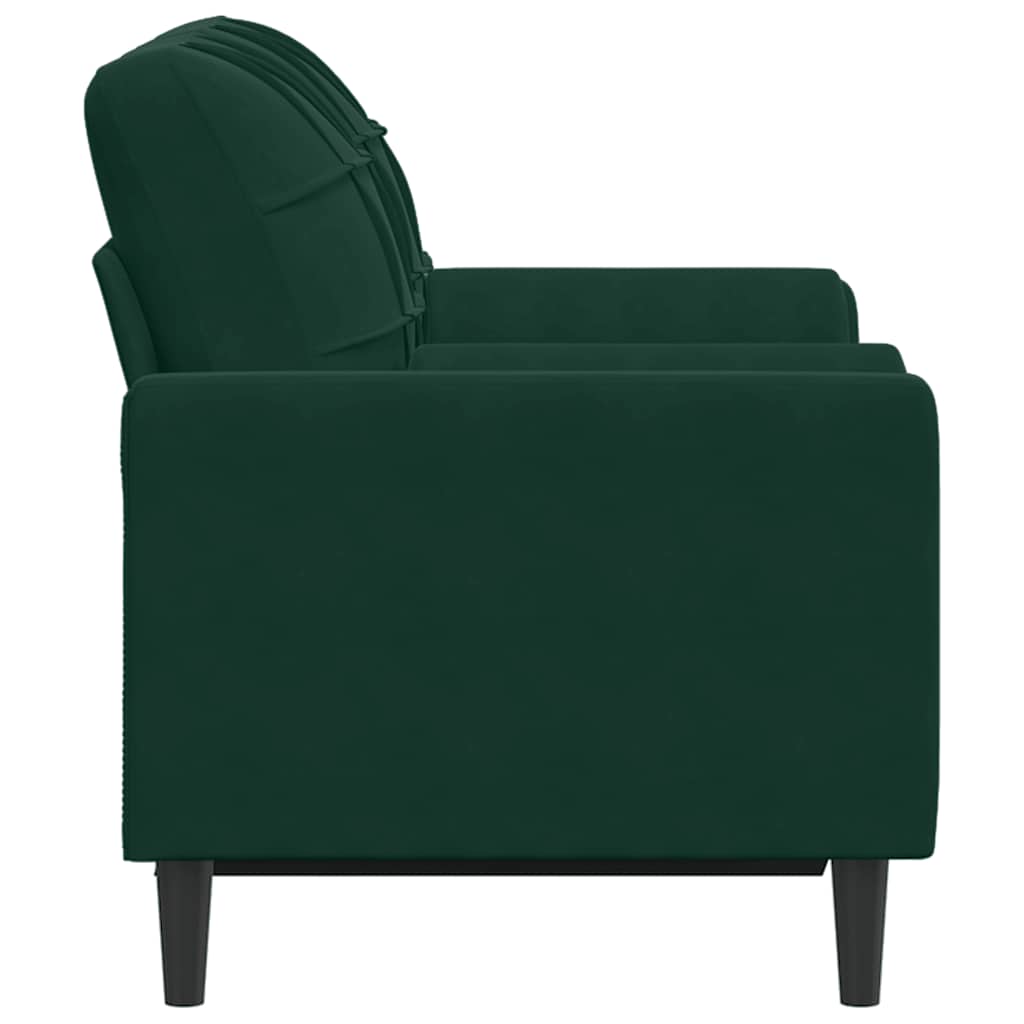 vidaXL 2-Sitzer-Sofa mit Zierkissen Dunkelgrün 120 cm Samt