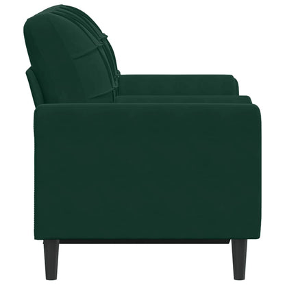 vidaXL 2-Sitzer-Sofa mit Zierkissen Dunkelgrün 120 cm Samt