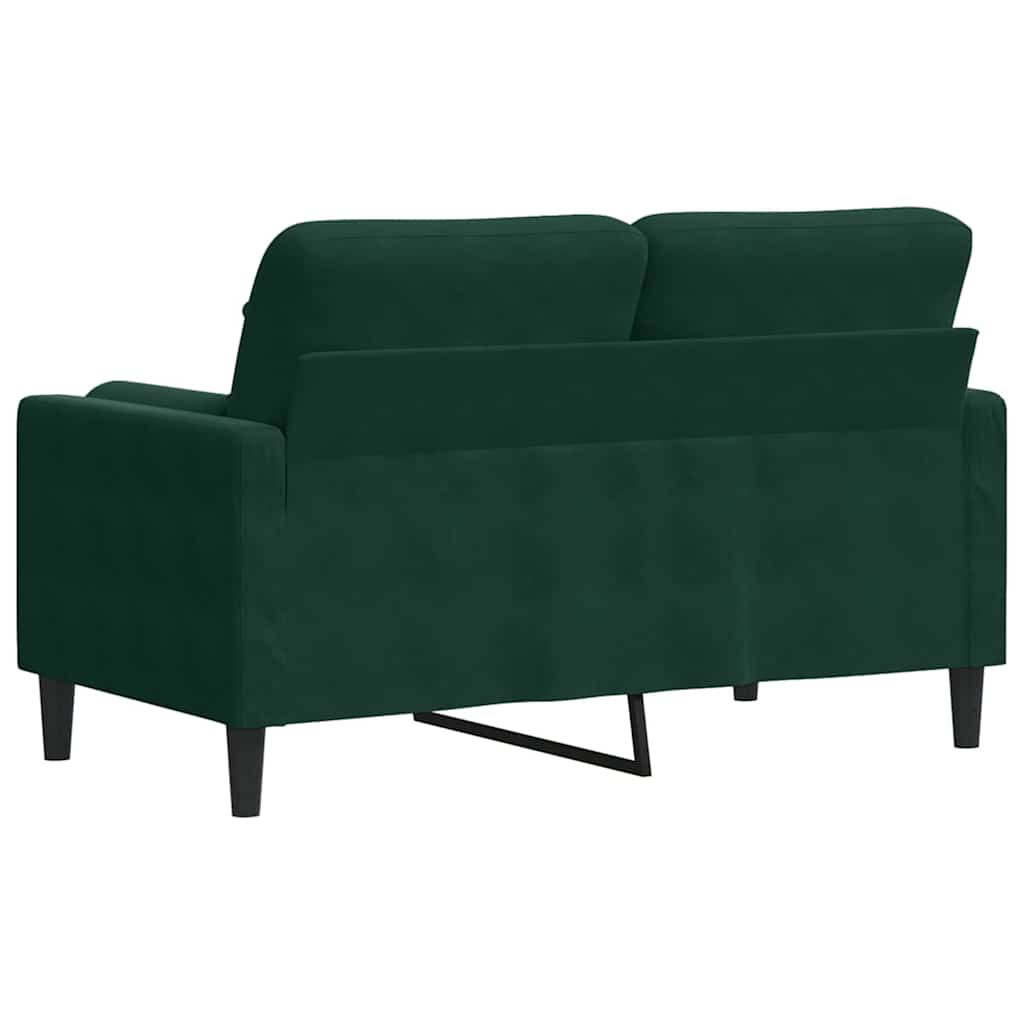 vidaXL 2-Sitzer-Sofa mit Zierkissen Dunkelgrün 120 cm Samt