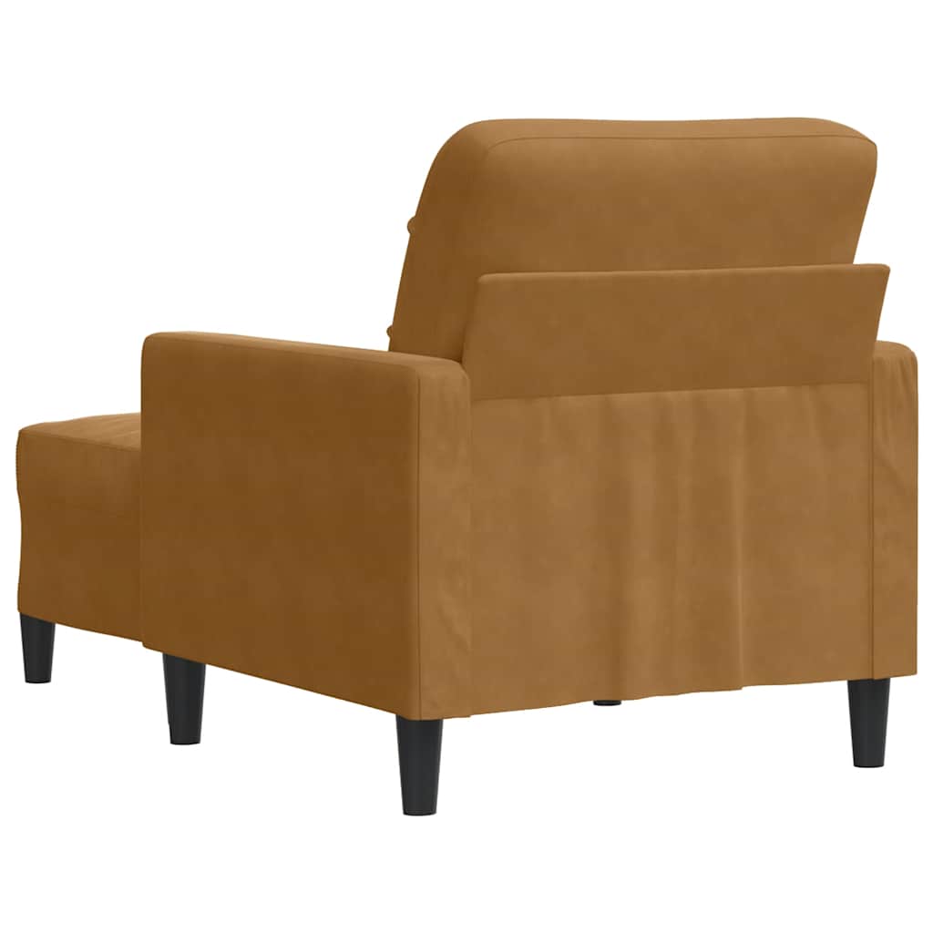 vidaXL Sessel mit Hocker Braun 60 cm Samt