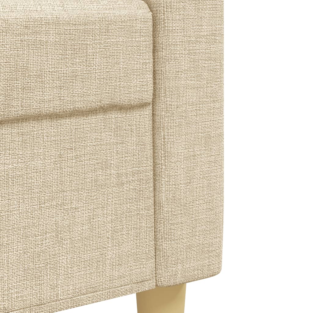 vidaXL 4-tlg. Sofagarnitur mit Fußhocker Creme Stoff