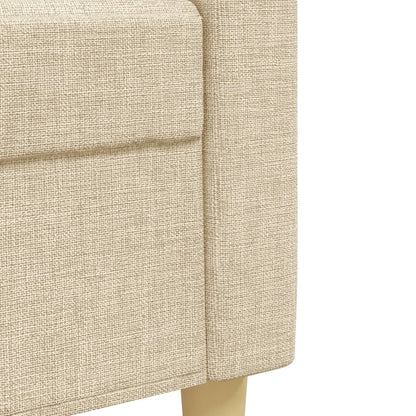 vidaXL 4-tlg. Sofagarnitur mit Fußhocker Creme Stoff