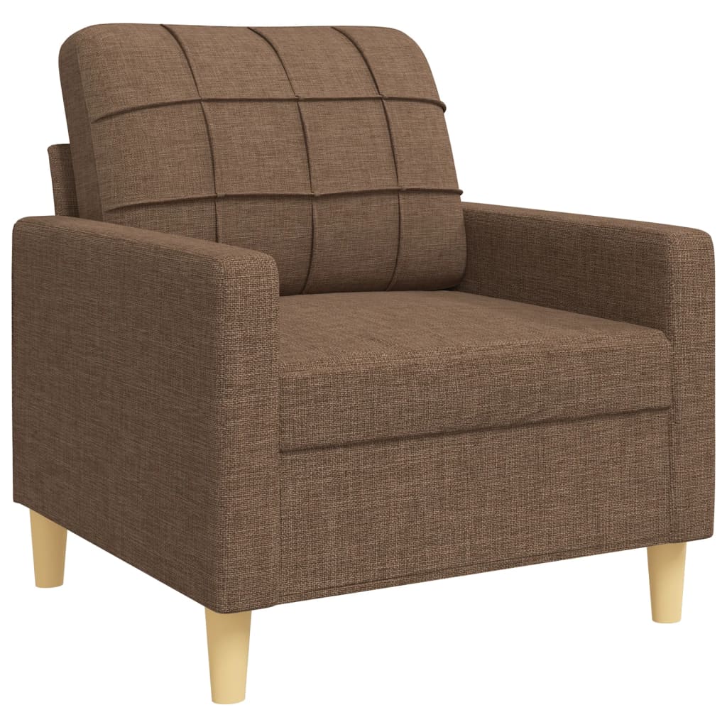 vidaXL Salon de jardin 4 pcs avec pouf Tissu Marron