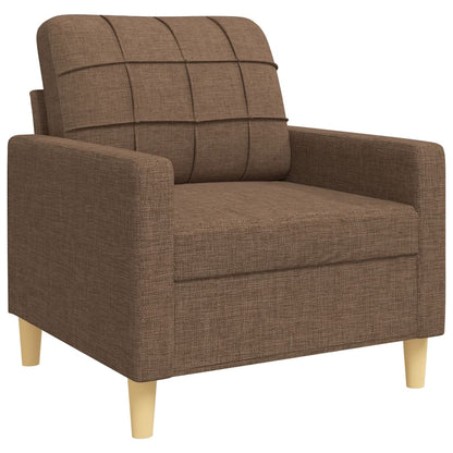 vidaXL Salon de jardin 4 pcs avec pouf Tissu Marron