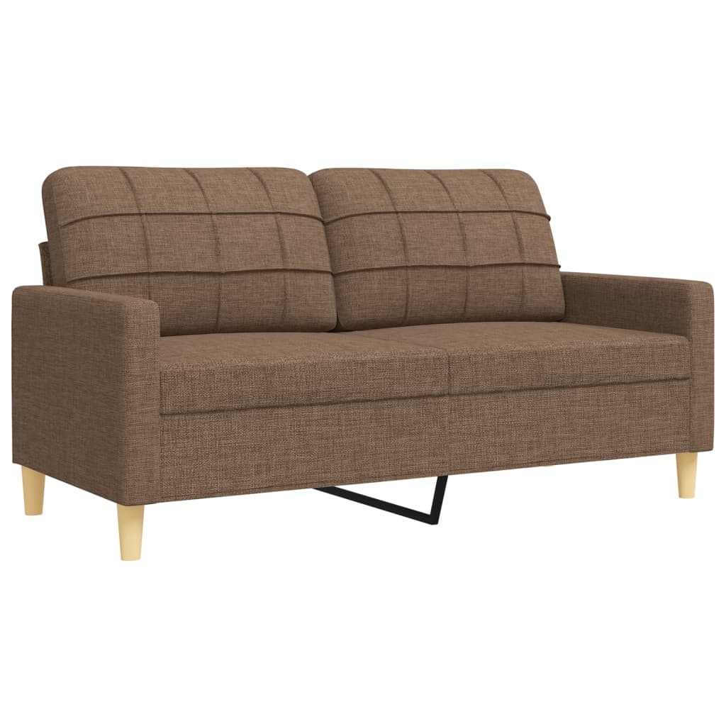 vidaXL Salon de jardin 4 pcs avec pouf Tissu Marron
