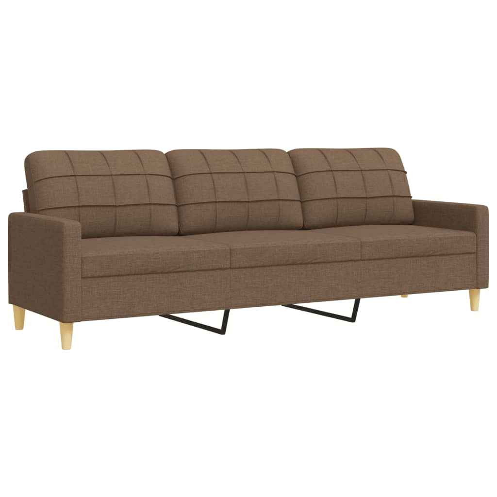 vidaXL Salon de jardin 4 pcs avec pouf Tissu Marron