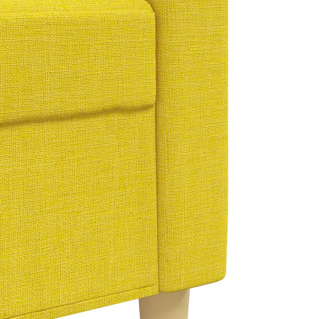 vidaXL Ensemble de canapés 4 pcs avec repose-pied Tissu Jaune clair