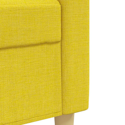 vidaXL Ensemble de canapés 4 pcs avec repose-pied Tissu Jaune clair
