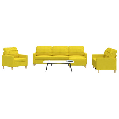 vidaXL Ensemble de canapés 4 pcs avec repose-pied Tissu Jaune clair