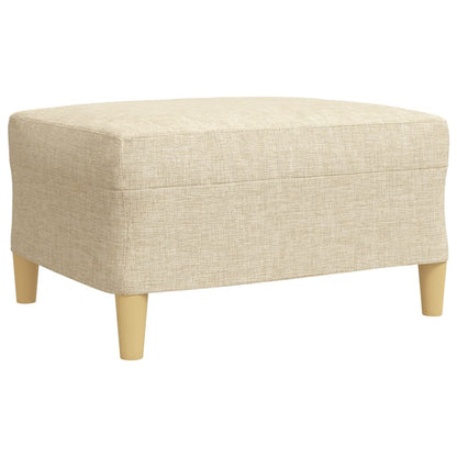 vidaXL 3-tlg. Sofagarnitur mit Fußhocker Creme Stoff