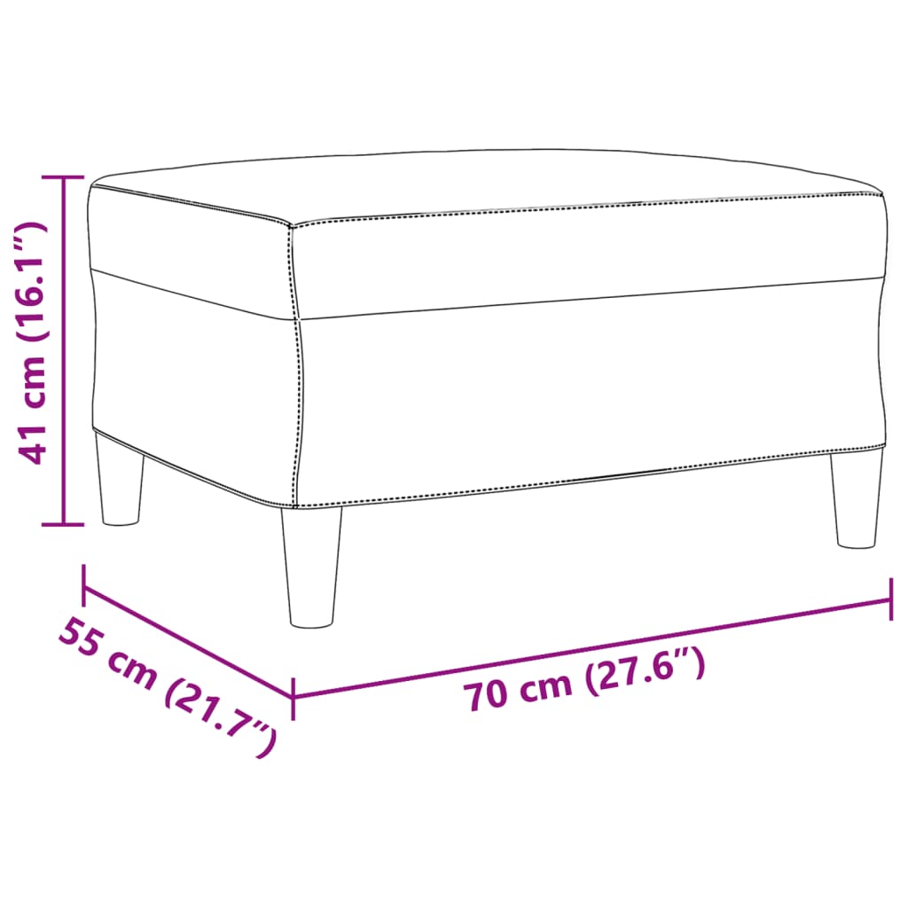 vidaXL 3-tlg. Sofagarnitur mit Fußhocker Creme Stoff