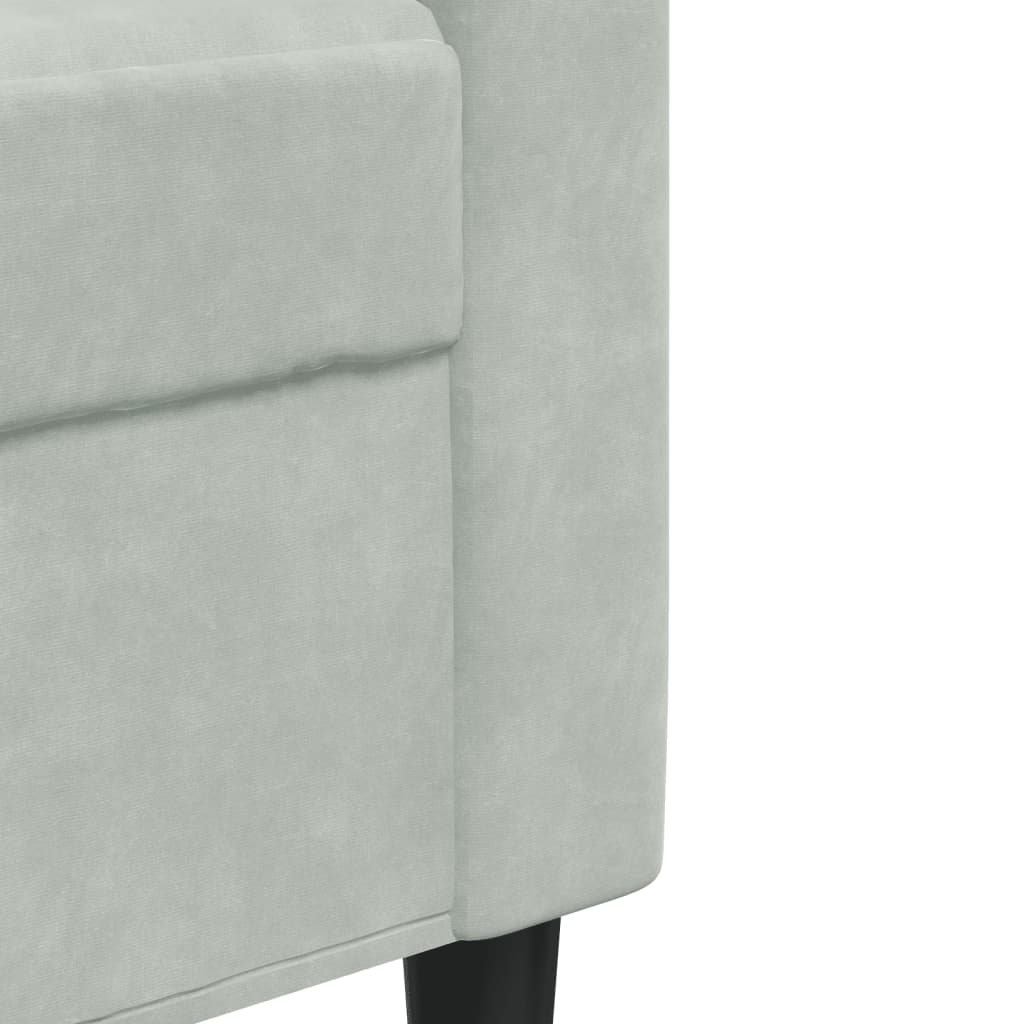 vidaXL 4-tlg. Sofagarnitur mit Kissen Hellgrau Samt