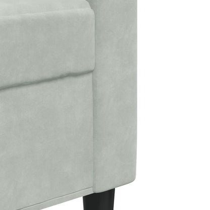 vidaXL 4-tlg. Sofagarnitur mit Kissen Hellgrau Samt