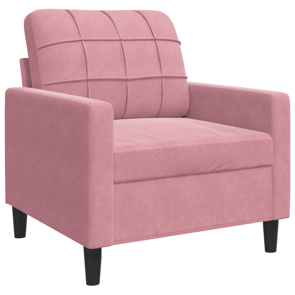 vidaXL 4-tlg. Sofagarnitur mit Kissen Rosa Samt