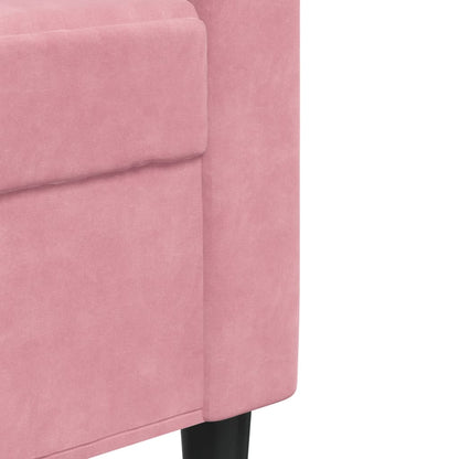 vidaXL 4-tlg. Sofagarnitur mit Kissen Rosa Samt