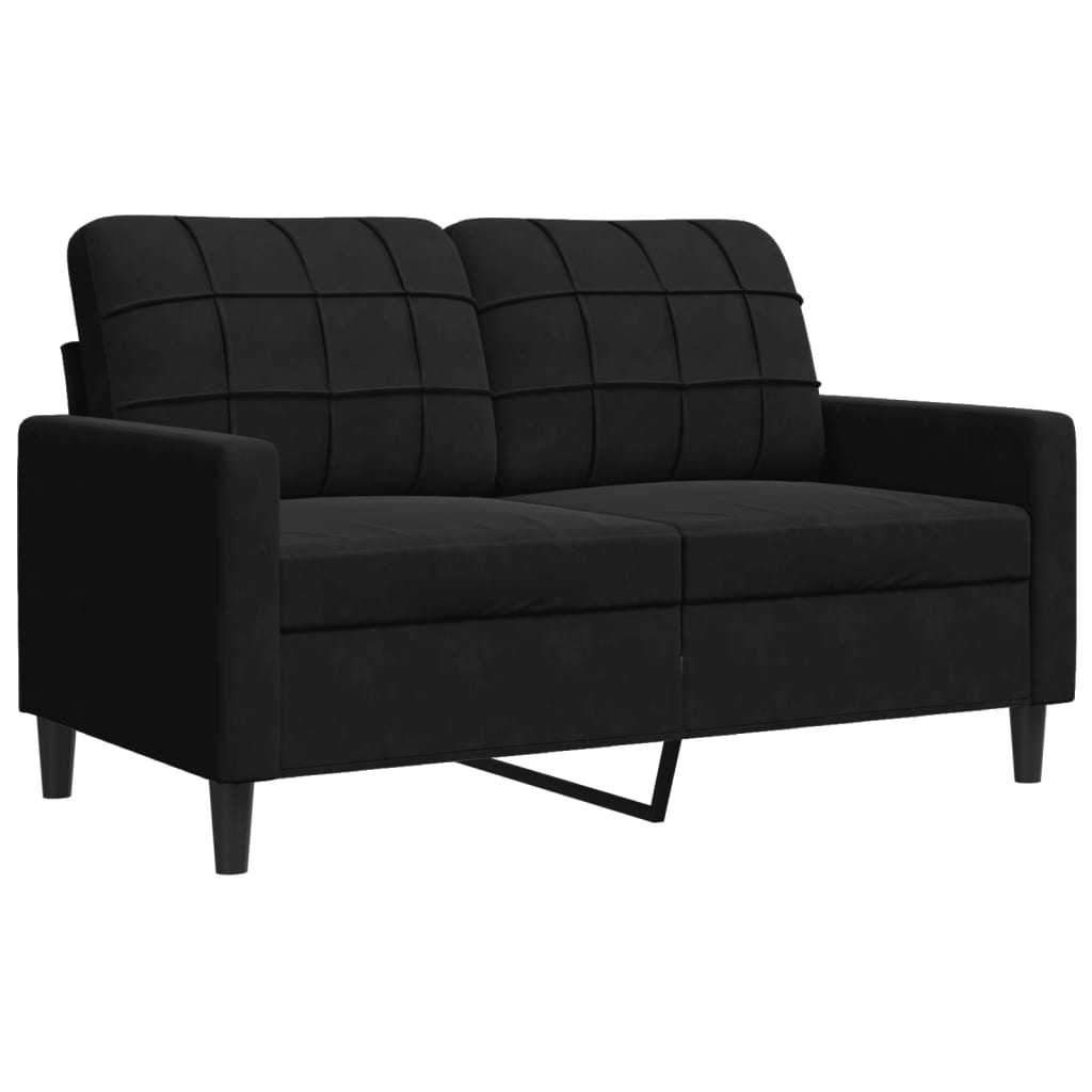 vidaXL 4-tlg. Sofagarnitur mit Kissen Schwarz Samt