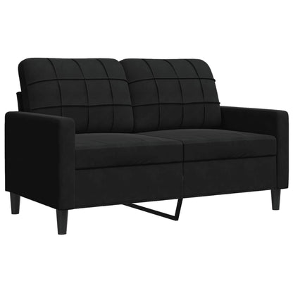 vidaXL 4-tlg. Sofagarnitur mit Kissen Schwarz Samt