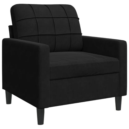 vidaXL 4-tlg. Sofagarnitur mit Kissen Schwarz Samt