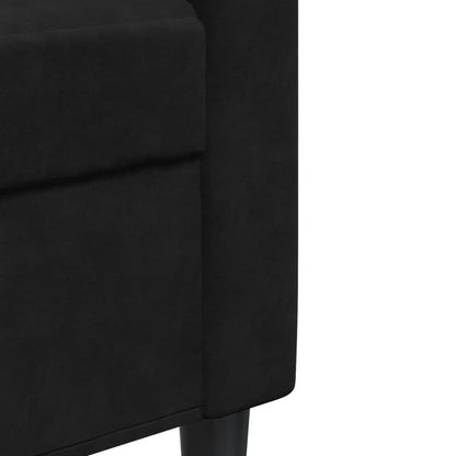 vidaXL 4-tlg. Sofagarnitur mit Kissen Schwarz Samt