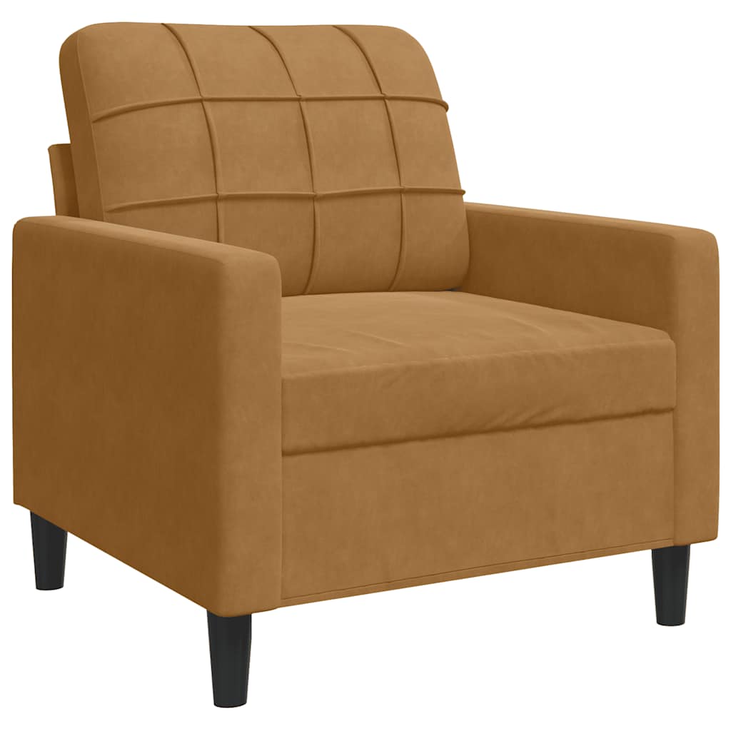 vidaXL 4-tlg. Sofagarnitur mit Kissen Braun Samt