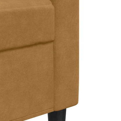 vidaXL 4-tlg. Sofagarnitur mit Kissen Braun Samt