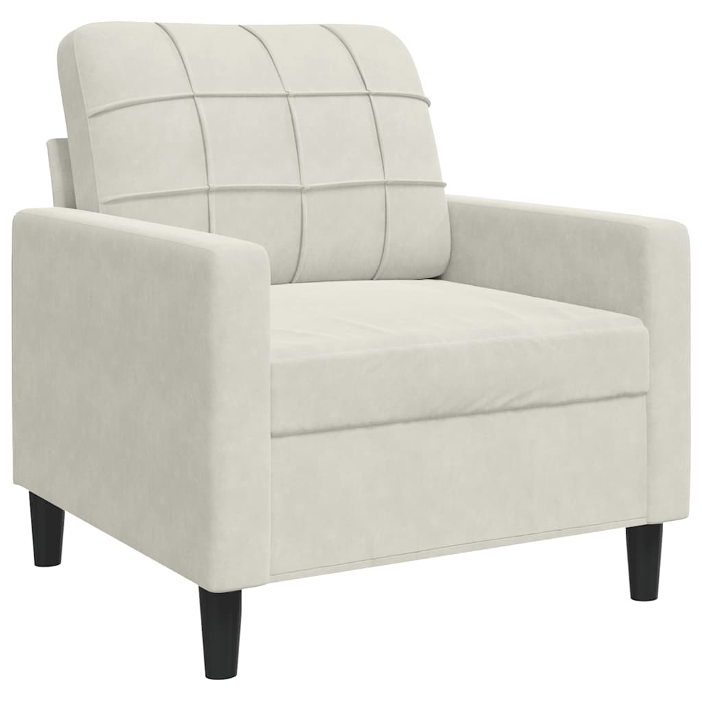 vidaXL 4-tlg. Sofagarnitur mit Kissen Creme Samt