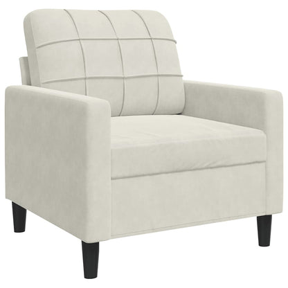 vidaXL 4-tlg. Sofagarnitur mit Kissen Creme Samt