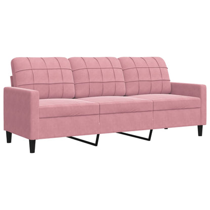 vidaXL 4-tlg. Sofagarnitur mit Kissen und Nackenrollen Rosa Samt