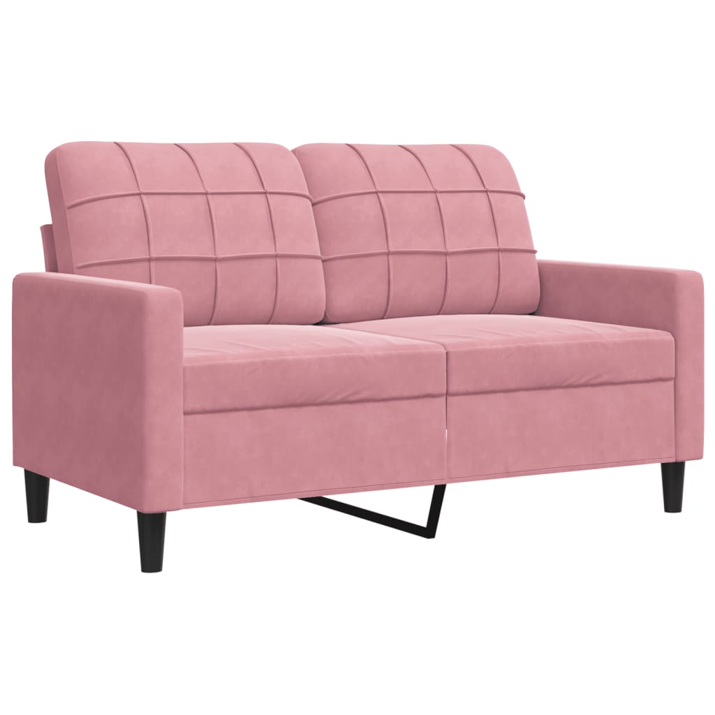 vidaXL 4-tlg. Sofagarnitur mit Kissen und Nackenrollen Rosa Samt