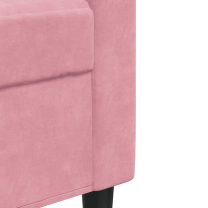 vidaXL 4-tlg. Sofagarnitur mit Kissen und Nackenrollen Rosa Samt