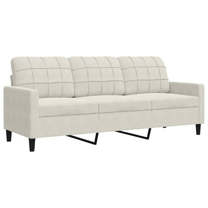 vidaXL Ensemble canapé 4 pcs avec coussins et traversins Crème Velours
