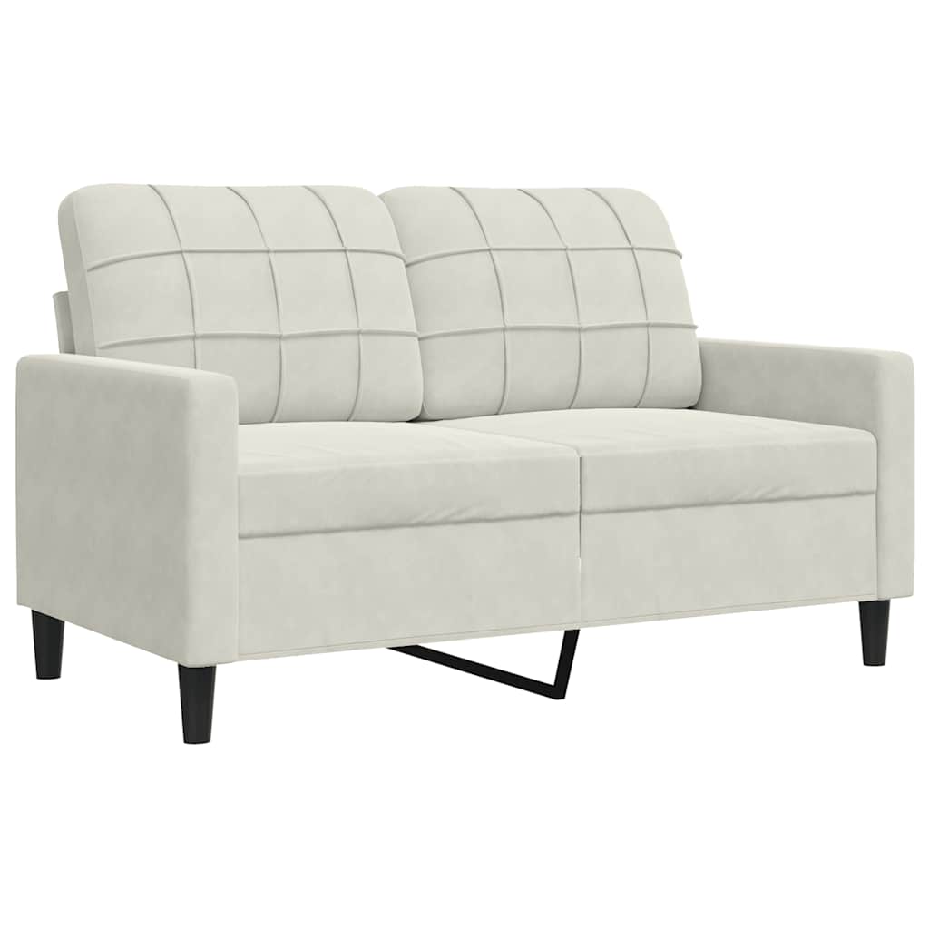 vidaXL Ensemble canapé 4 pcs avec coussins et traversins Crème Velours