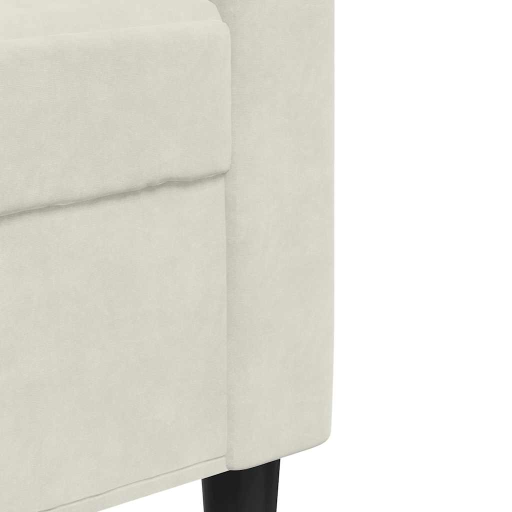 vidaXL Ensemble canapé 4 pcs avec coussins et traversins Crème Velours