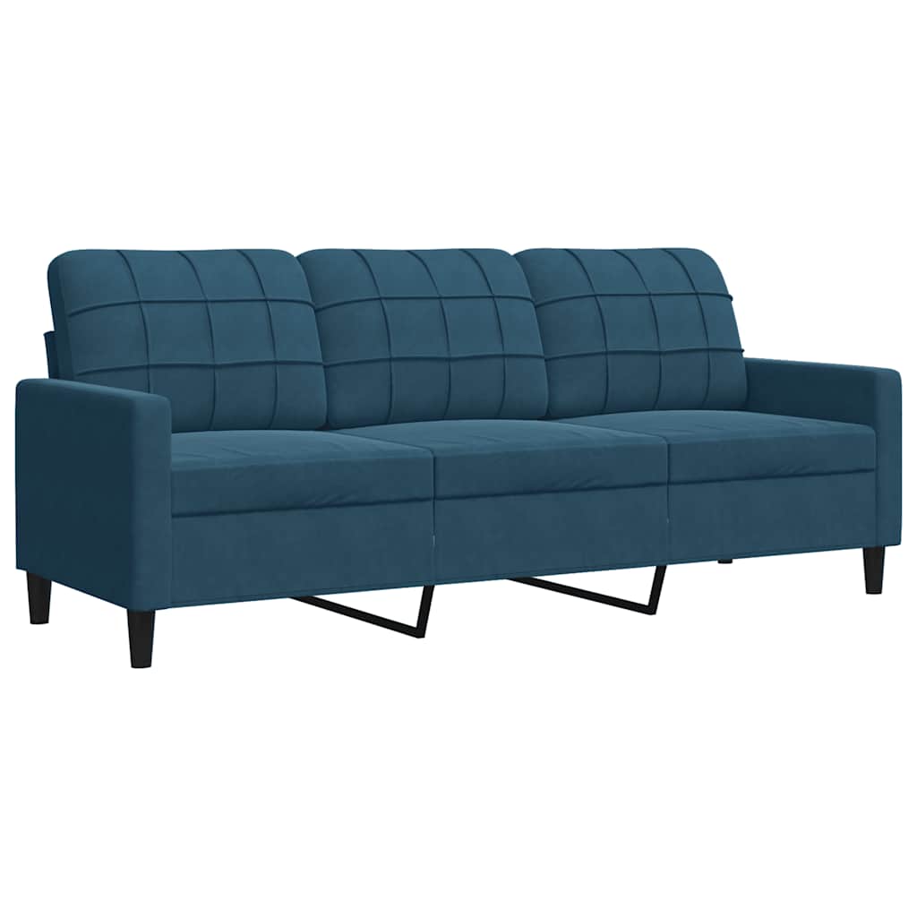 vidaXL Ensemble de canapés 4 pcs avec coussins et traversins velours bleu