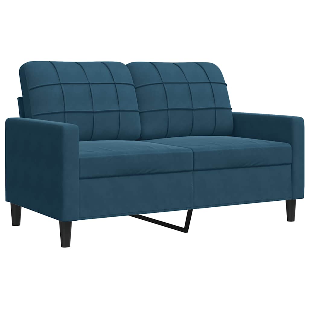 vidaXL Ensemble de canapés 4 pcs avec coussins et traversins velours bleu