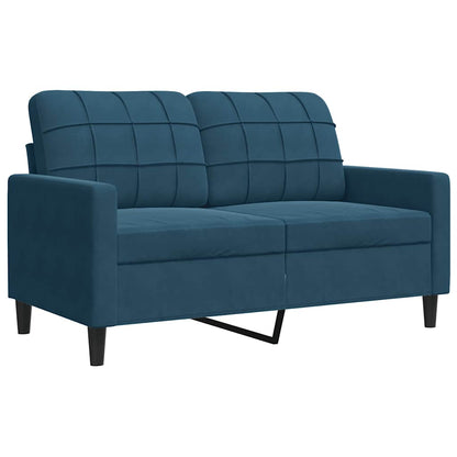 vidaXL Ensemble de canapés 4 pcs avec coussins et traversins velours bleu